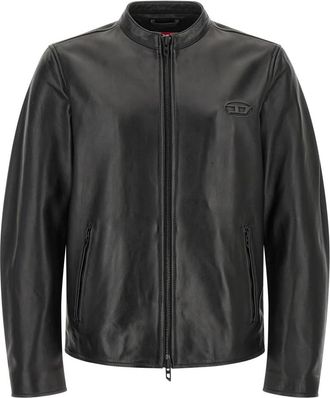 Diesel L-Tad-Wrd Jacket - Heren - Leren en Su&egrave;de Jassen - Zwart - XL - Leer - Jassen