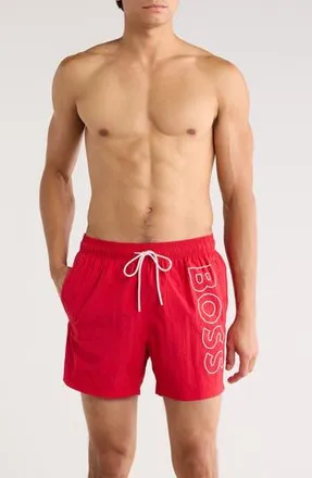 BOSS Octopus Swim Trunks in Medium Red at Nordstrom Rack, Size X-Large