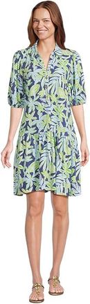 Lilly Pulitzer Bingley Dress Womens Dress Sapphire Pool Tropical Tango : XXS, Cotton