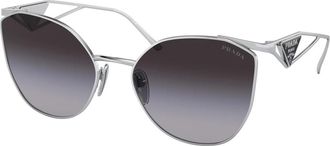 Prada Zonnebril - Dames - Zonnebrillen - Grijs - 59 MM - Accessoires