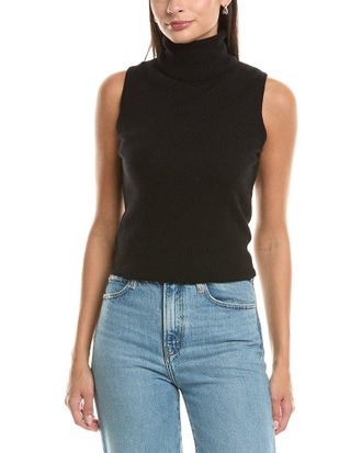 Forté Cashmere Turtleneck Cashmere Tank Sweater