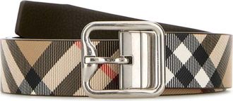 Burberry Beige Printed E-canvas Reversible Belt