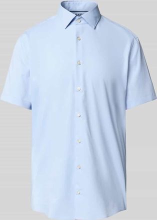 Jake*s Slim Fit Kurzarmhemd in kurzärmeligem Design in Bleu, Größe 39/40