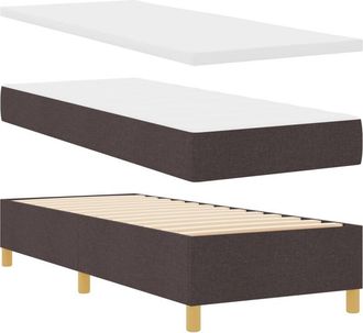 vidaXL Vidaxl - Box Spring Bed with Mattress Dark brown 80 x 200 cm Fabric