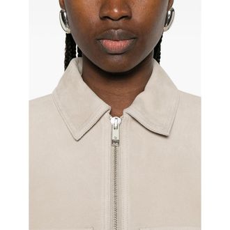 Anine Bing Cropped Goat Suede Jacket - Beige