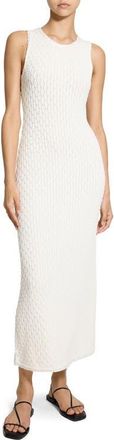 Theory Orchard Texture Sleeveless Organic Cotton Knit Maxi Dress in Ivory at Nordstrom, Size X-Large