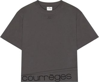 Courr&egrave;ges logo T-shirt - men - Cotton - S - Grey