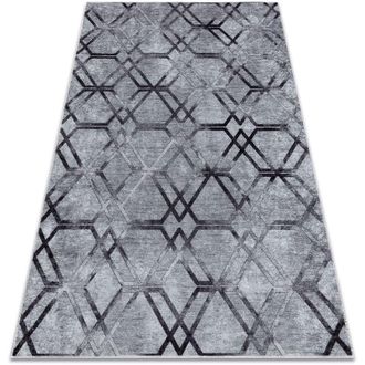 RugsX Rugsx - Alfombra Lavable Miro 51805.803 Geom&eacute;trico, Enjerado Antideslizante - Gris Grey 120x170 Cm