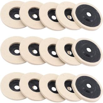 OEM Disco De Pulido, 15 Unidades, 4 Pulgadas (100 Mm), Disco De Pulido De Lana Para Amoladoras Angulares - Crezuo