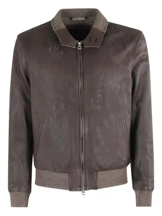 STEWART zip-up leather jacket - men - Leather - 50 - Brown