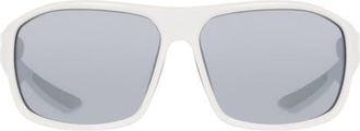 Nike Premier Stride 63mm Rectangular Sunglasses in White /Chrome Mirror at Nordstrom
