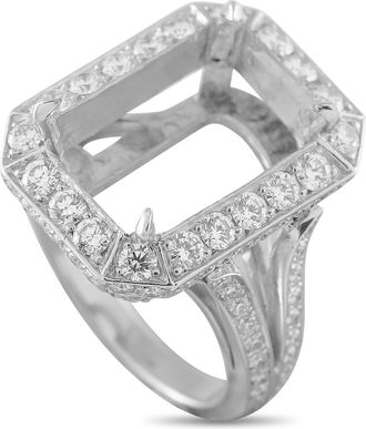 Luxury Bazaar Platinum 1.87ct Diamond Halo Mounting Ring MF06-082126