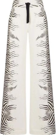 Roberto Cavalli Broeken, Dames, Wit, S, Katoen, Zebra Print Broek