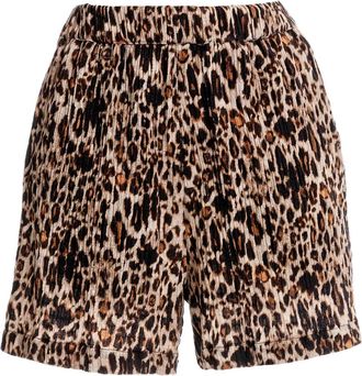 Agua Bendita Shorts Watts Quilt leopardati - Marrone