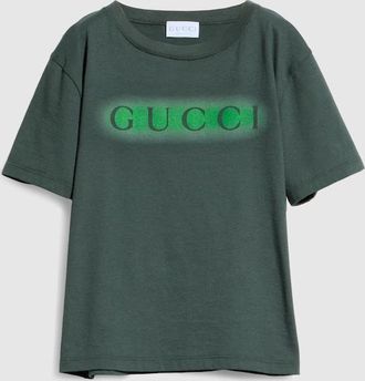 Gucci Kids - Cotton T-shirt With Print, Size 10 years, Green