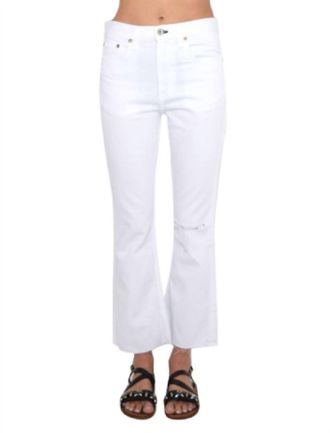 Rag & Bone Womens White With Holes Cropped Jeans Stretch Denim Pants