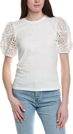 Ellen Tracy Eyelet Puff Sleeve Top