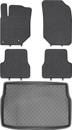 OEM Peugeot 208 Ii Hatchback A Partir De 2019 Set - Alfombrillas De Goma Para Coche + Alfombrilla Para Maletero