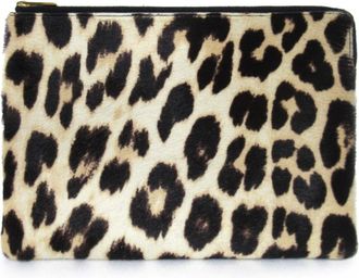 Celine Beige Brown Leather Clutch Bag (Pre-Owned)