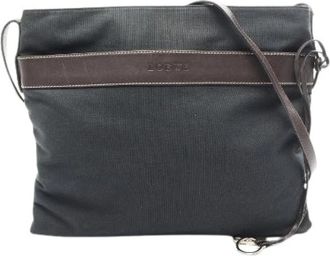 Loewe Pre-owned Canvas Leather Shoulder Bag - Dames - Vintage Schoudertas - Zwart - ONE Size - Leer - Vintage