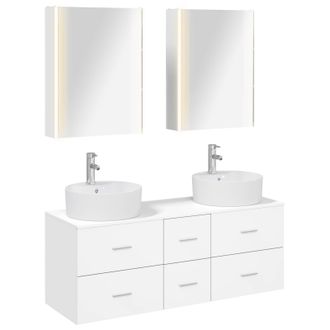 vidaXL Juego De Muebles De Ba&ntilde;o 5 Uds. Blanco Vidaxl