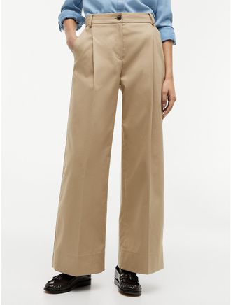 Tommy Hilfiger Womens Pleated Wide Leg Chino - Camel - 10