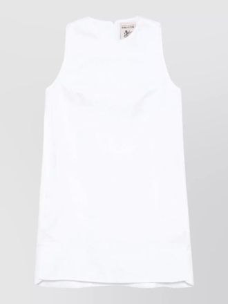 Semicouture sheena linen shift dress round neckline