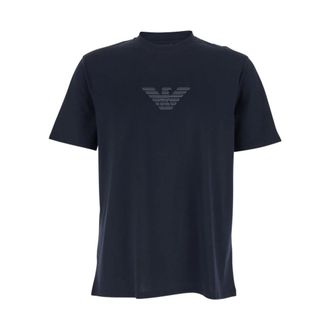 Emporio Armani T-Shirts, male, Blue, Size: XL Pima Cotton Jersey T-Shirt