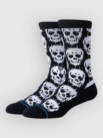 Stance Static Skull Crew Socks negro