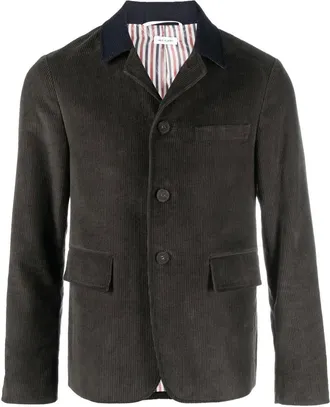 Thom Browne corduroy button-down blazer - men - Cotton/Wool/Cupro - 0