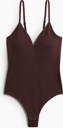 H&M Nahtloser Tangabody mit wattierten Cups - Dunkelbraun