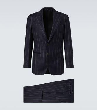 Thom Sweeney Pinstripe wool and cashmere suit
