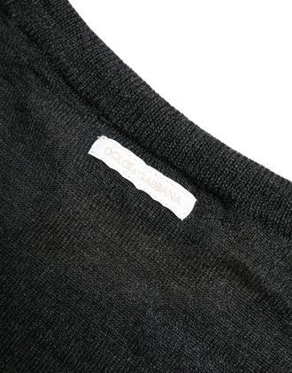 Dolce & Gabbana Mens Wool Round Neck Sweater Gray