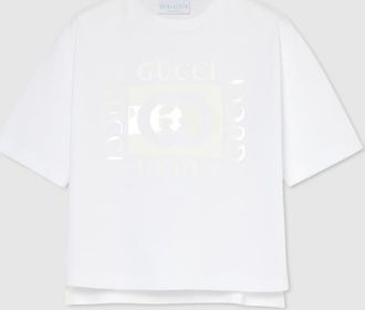 Gucci Kids - Cotton T-shirt With Print, Size 10 years, White, Ready-to-wear