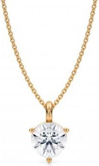 Allurez Lab Diamond 3-Prong Pendant Necklace 14K Yellow Gold (1.50ct)