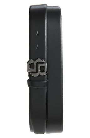 BOSS Icon Leather Belt in Black at Nordstrom Rack, Size 30