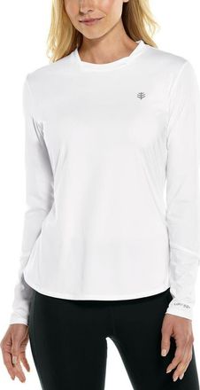 Coolibar Womens Long Sleeve T-Shirt - UPF 50+ Sun Protection - Match Point in White at Nordstrom, Size Xx-Large