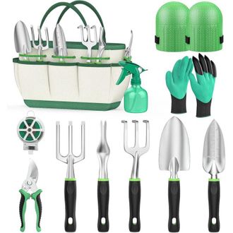 OEM Herramientas De Jardiner&iacute;a, Juego De 11 Herramientas De Jardiner&iacute;a De Acero Inoxidable, Kit De Regalo Con Bolsa De Herramientas Resistente, Regalos De