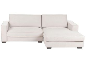 Beliani Sof&aacute; esquinero 2 personas de tejido beige