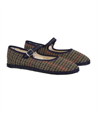 Vibi Venezia Womens Mary Jane Wool Shoe In Blue/green