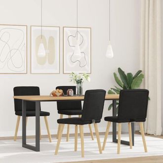 vidaXL Sillas De Comedor 4 Unidades Tela Negras Vidaxl