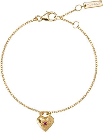 Murkani Love you Small Heart Bracelet in Yellow Gold at Nordstrom