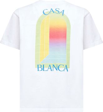 Casablanca Mens White Organic Cotton T-Shirt T-Shirts And Polos