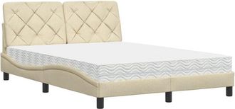 vidaXL Vidaxl - Cama Con Colch&oacute;n Tela Color Crema 140x200 Cm