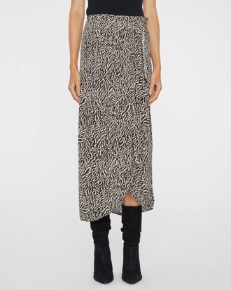 Isabel Marant Vanille Midi Skirt In Ecru/black