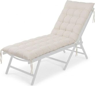 Relaxdays Relaxdays bench pad, 180x50 cm, padded, quilted, with ties, outdoor, for garden bench & pallets, beige