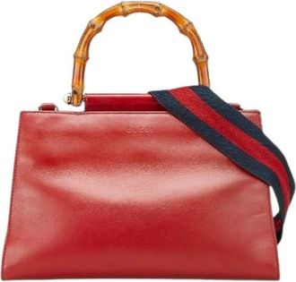 Gucci Pre-owned Handbags, female, Red, Size: ONE SIZE Pre-owned Leather Handbag