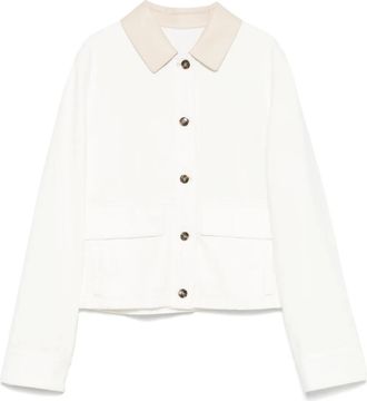 Yves Salomon Giacca denim - Bianco