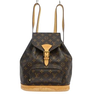 Louis Vuitton Vintage Montsouris Backpack Monogram Canvas Brown Canvas Backpack Bag (Pre-Owned)