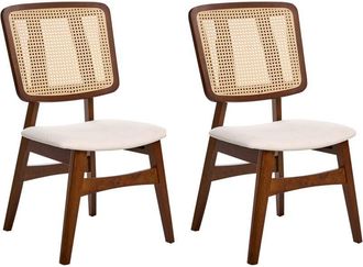 Beliani Set of 2 Dining Chairs ALCOVA Wood Brown